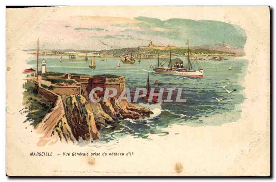 CPA Marseille Vue generale prise du Chateau d'If