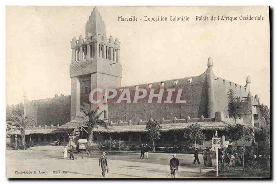 CPA Marseille Exposition Coloniale Palais de l'Afrique Occidentale 