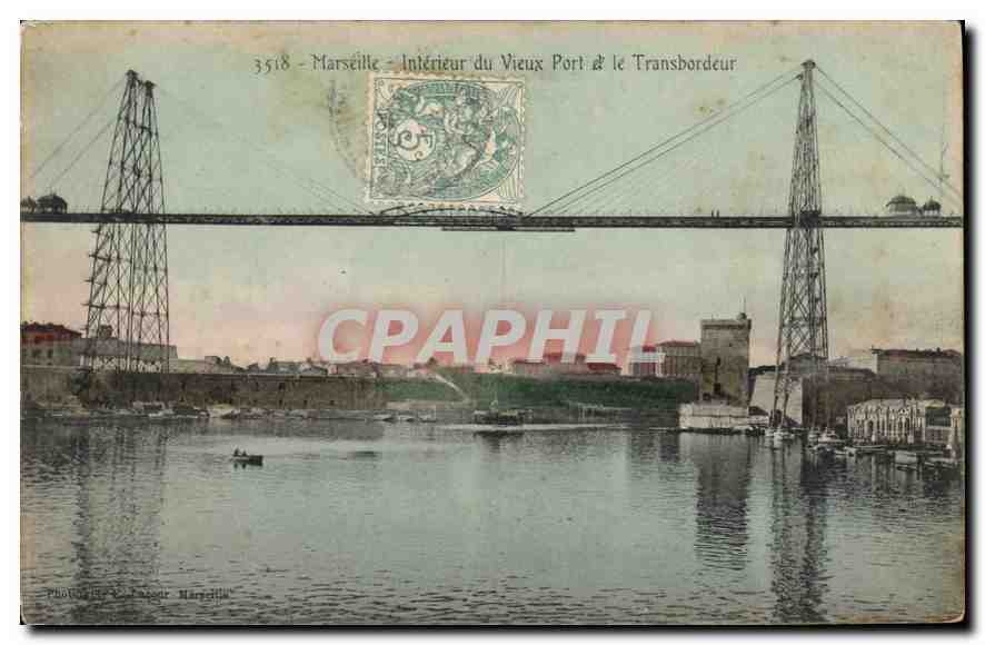 CPA Marseille Interieur du Vieux Port et le Transbordeur