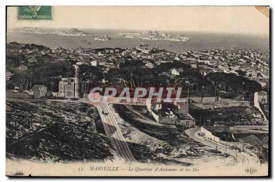 CPA Marseille Le Quartier d'Andoume et les Iles