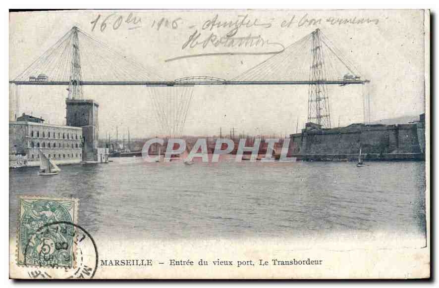 CPA Marseille Entree du Vieux Port Le Transbordeur 