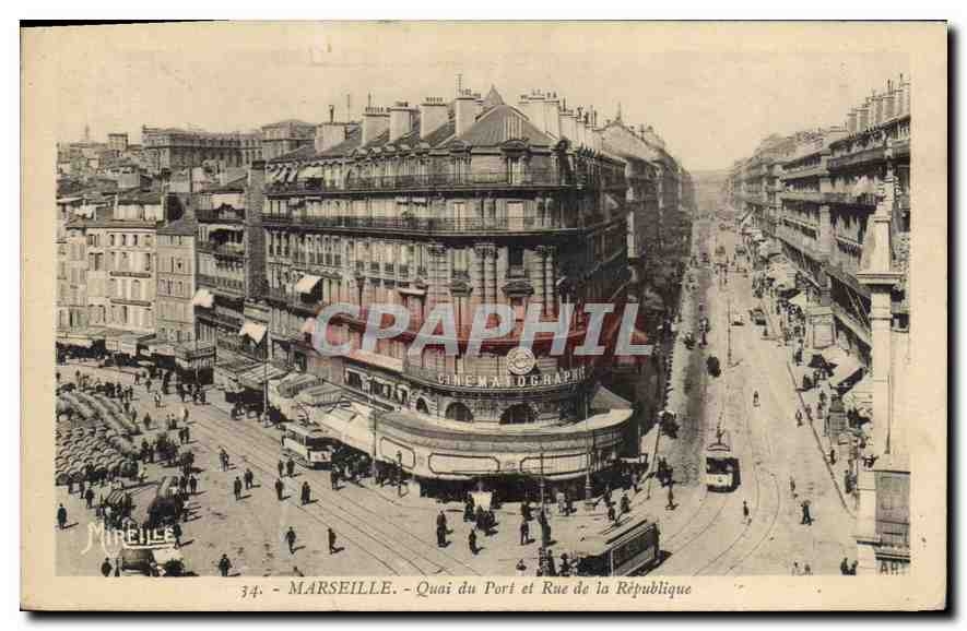 CPA Marseille Quai du Port et Rue de la Republique 
