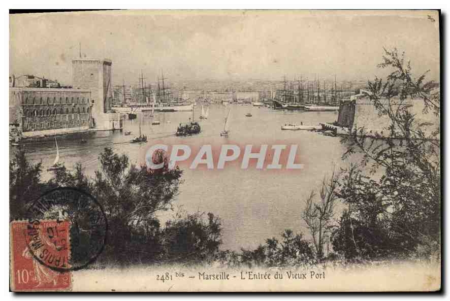 CPA Marseille L'Entree du vieux Port 