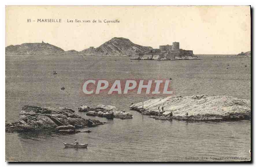 CPA Marseille Les Iles vues de la Corniche 
