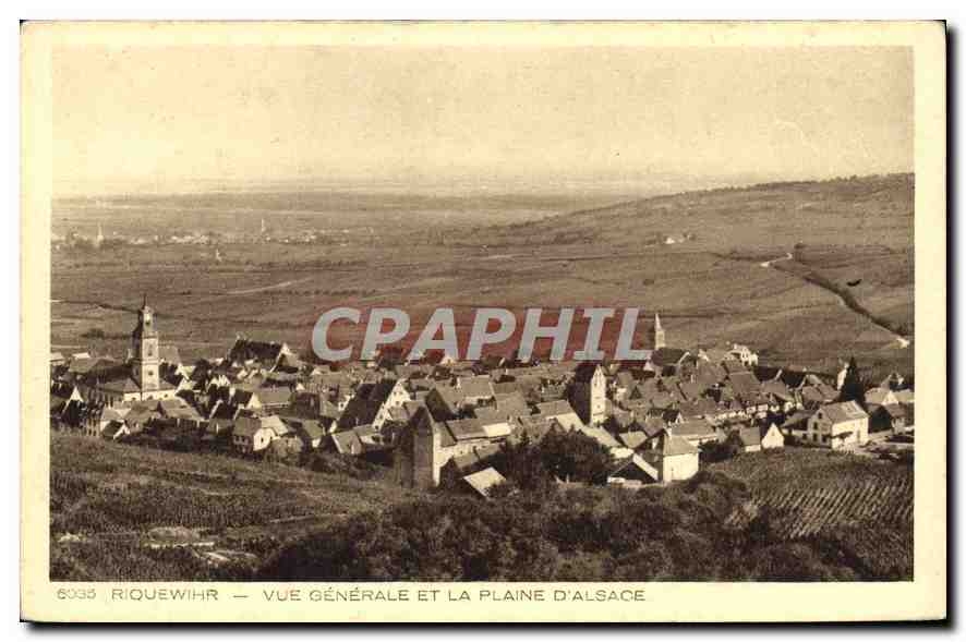 CPA Riquewihr Vue generale et la Plaine d'Alsace 