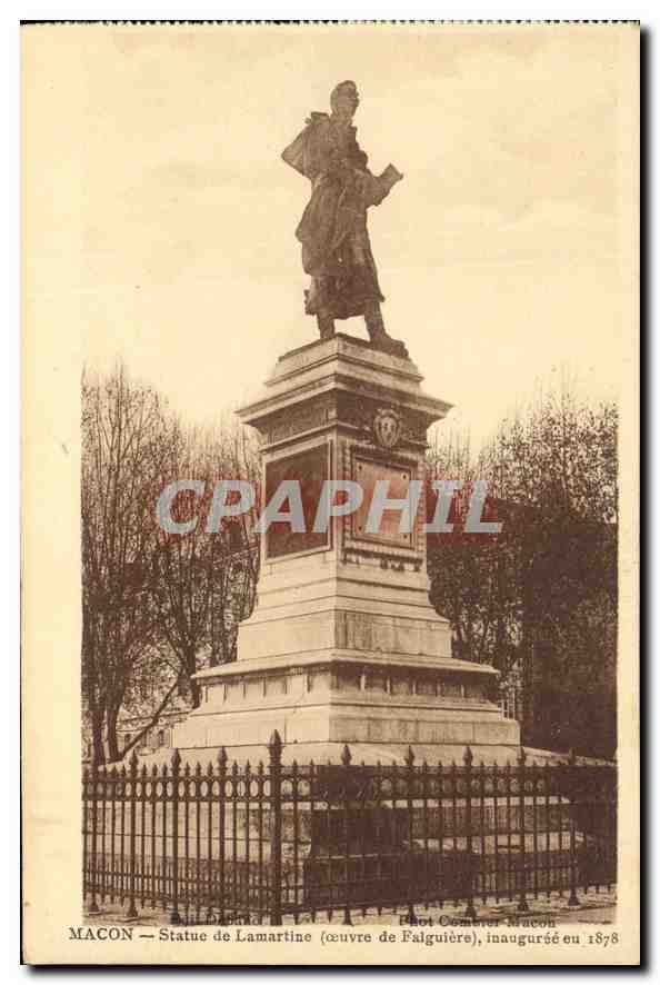 CPA Macon Statue de Lamartine 
