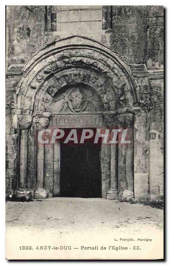 CPA Anzy le Duc Portail de l'Eglise