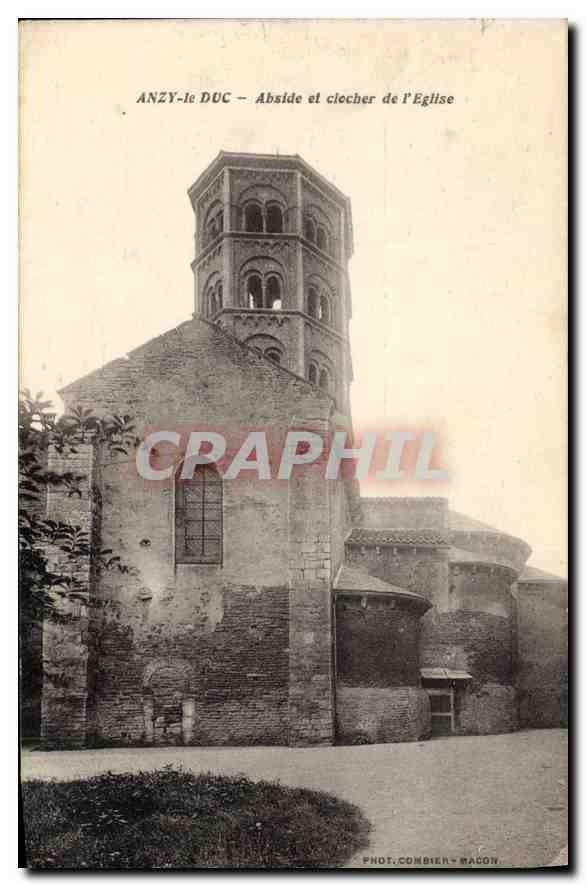 CPA Anzy le Duc Abside et Clocher de l'Eglise 