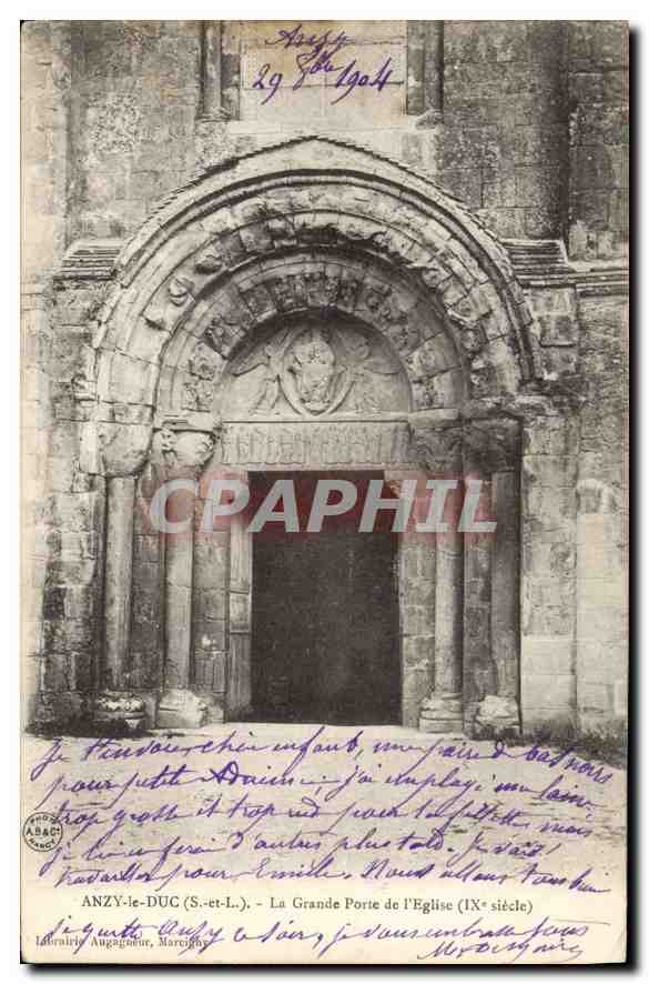 CPA Anzy le Duc S et L La Grande Porte de l'Eglise 