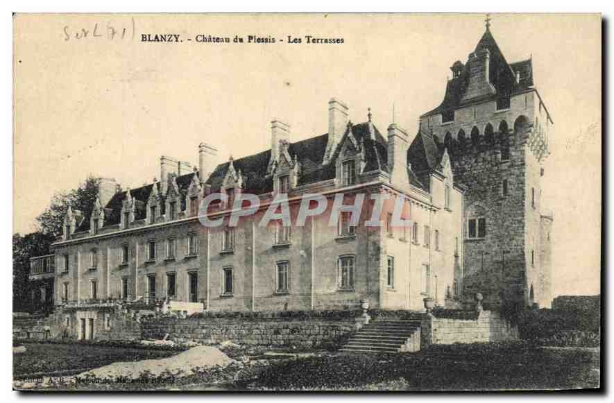 CPA Blanzy Chateau du Plessis Les Terrasses