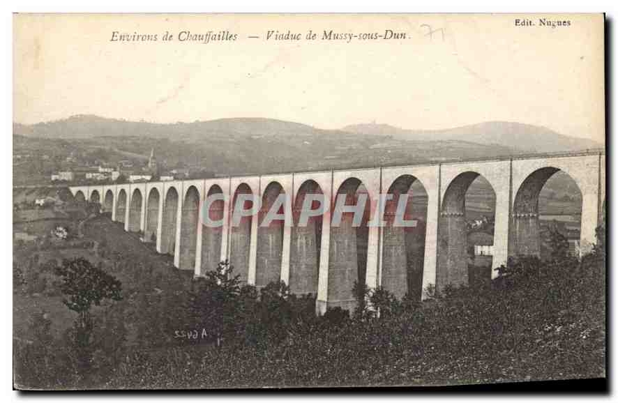CPA Environs de Chauffailles Viaduc de Mussy sous Dun