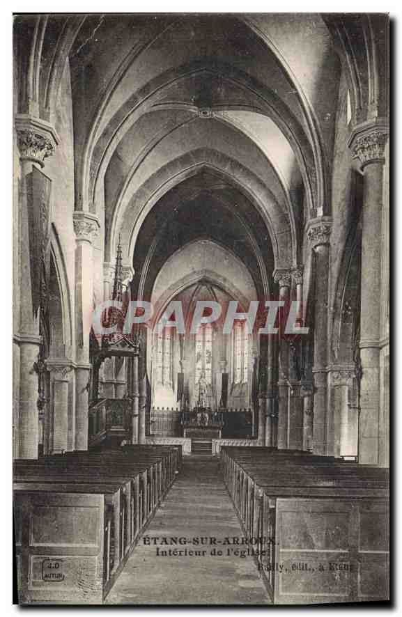 CPA Etang sur Arroux Interieur de l'Eglise