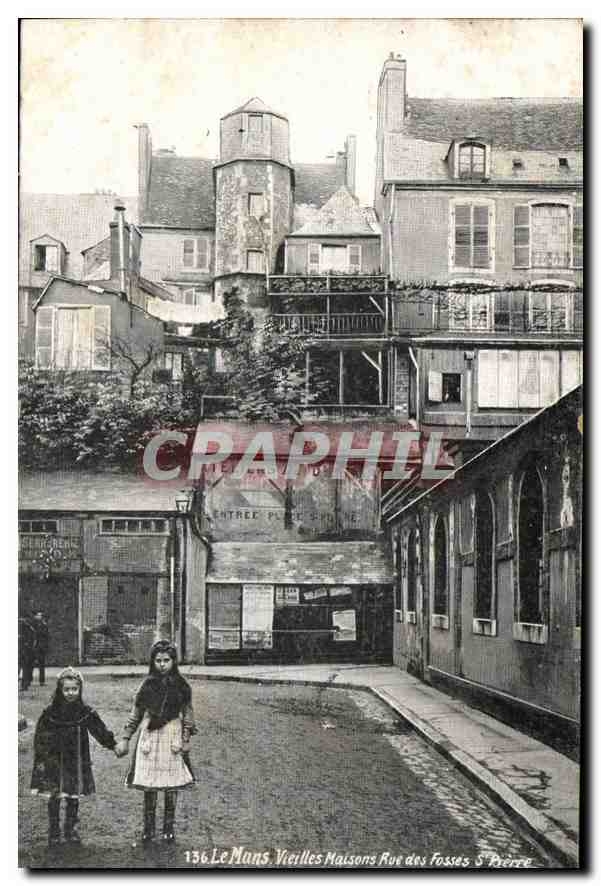 CPA Le Mans Vieilles Maison Rue des Fosses S Pierre Enfants
