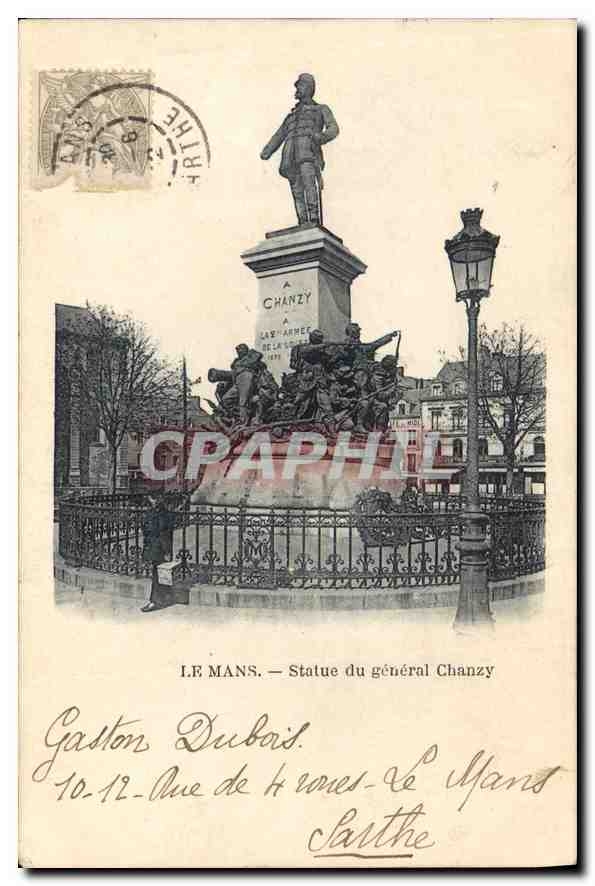 CPA Le Mans Statue du general Chanzy 
