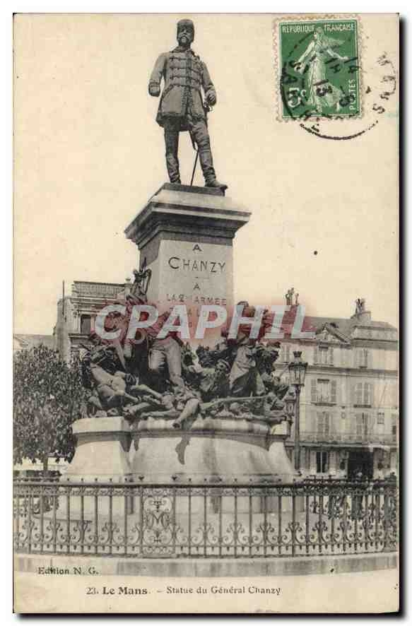 CPA Le Mans Statue du General Chanzy 