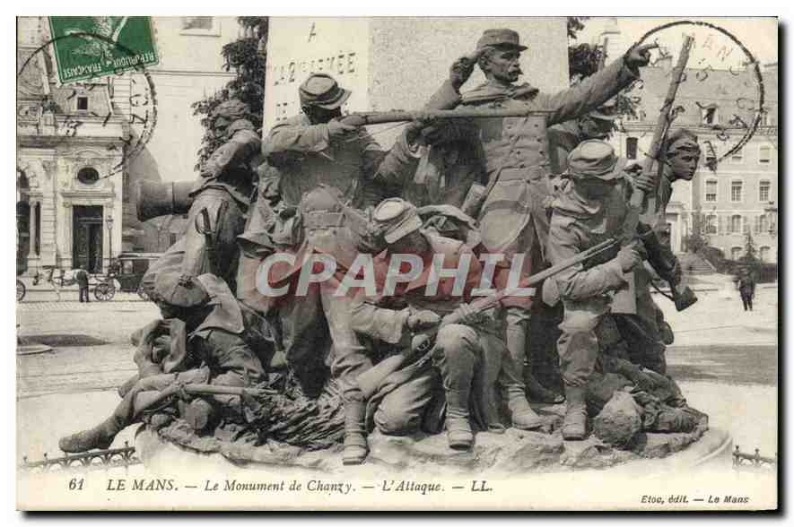 CPA Le Mans Le Monument de Chanzy L'Attaque  Militaria