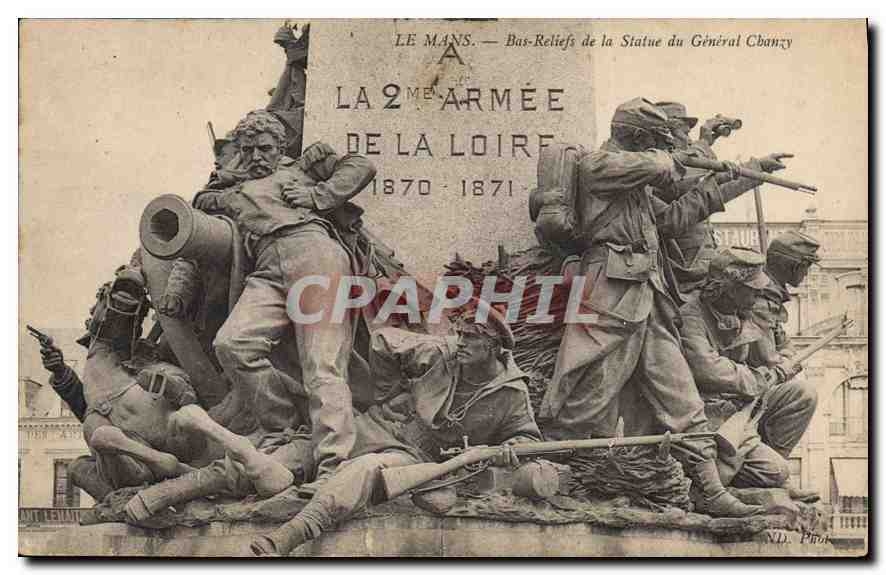 CPA Le Mans Bas Reliefs de la Statue du General Chanzy Militaria
