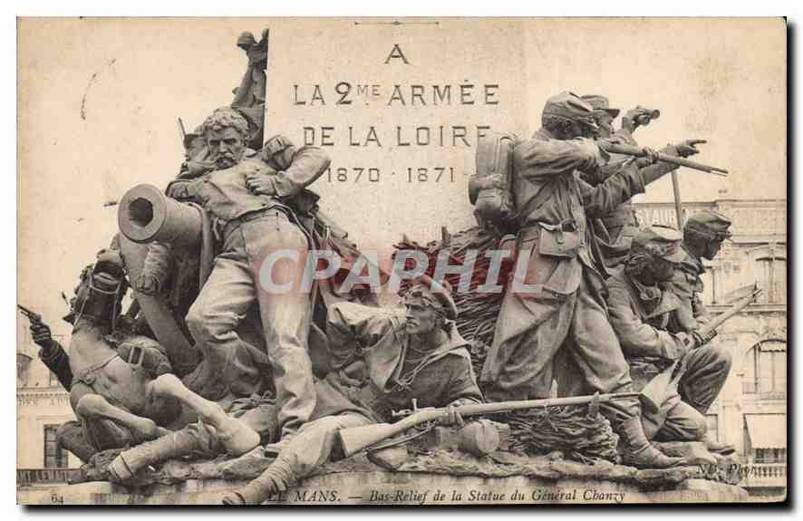 CPA Le Mans Bas Relief de la Statue du General Chanzy Militaria