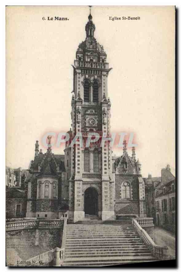 CPA Le Mans Eglise St Benoit 