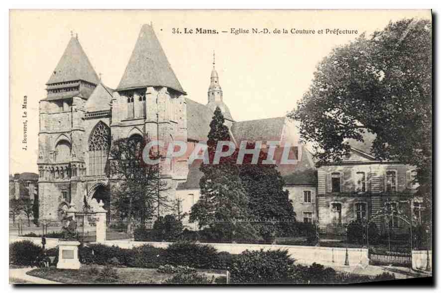 CPA Le Mans Eglise ND de la Couture et Prefecture 