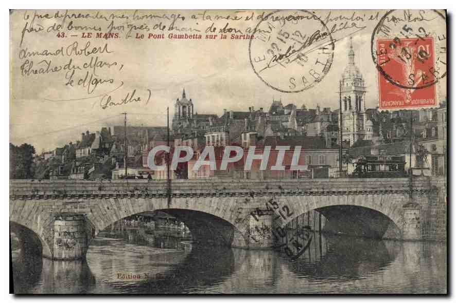 CPA Le Mans Le Pont Gambetta sur la Sarthe 