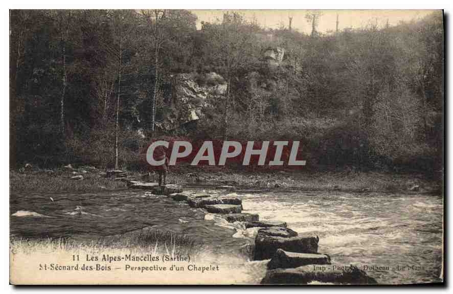 CPA Les Alpes Mancelles Sarthe St Leonard des Bois Perspective d'un Chapelet 