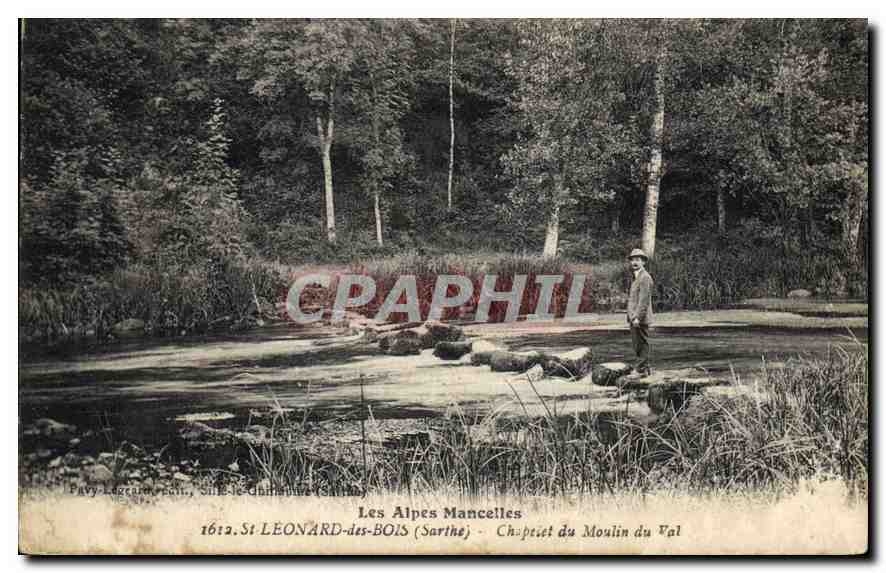 CPA St Leonard des Bois Sarthe Chapelet du Moulin du Val