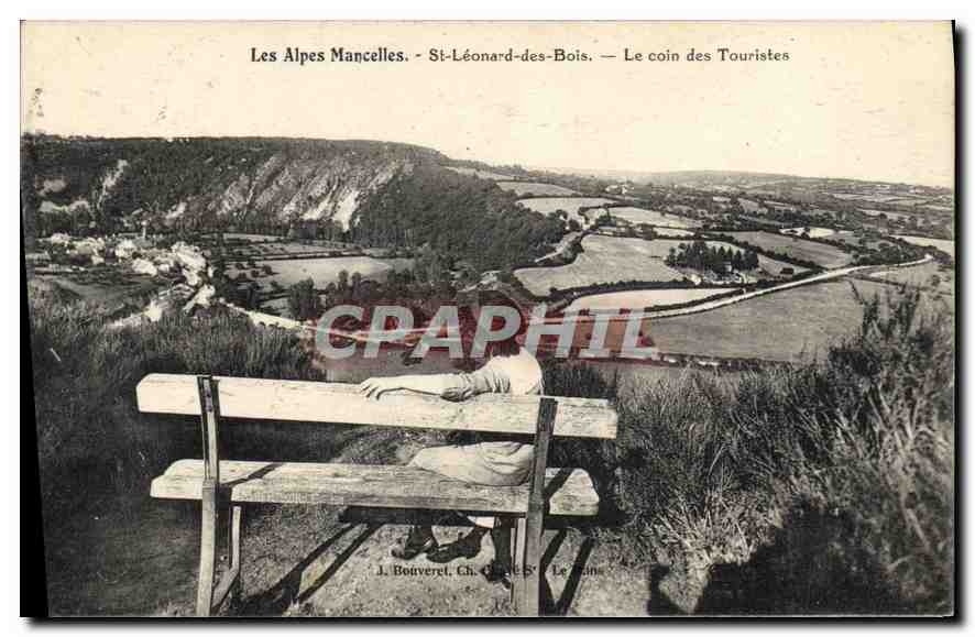 CPA Les Alpes Mancelles St Leonard des Bois Le coin des Touristes