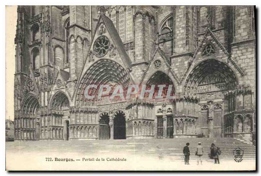 CPA Bourges Portail de la Cathedrale 