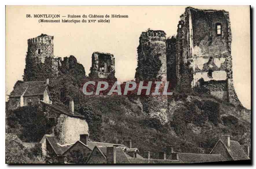 CPA Montlucon Ruines du Chateau de Herisson Monument historique du XVI siecle