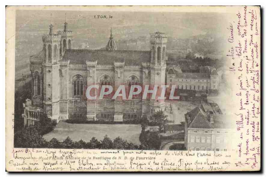 CPA Lyon Facade futeraoe de la Basilique de ND de Fourviere 