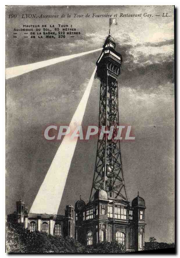 CPA Lyon Ascenseur de la Tour de Fourviere et Restaurant Gay