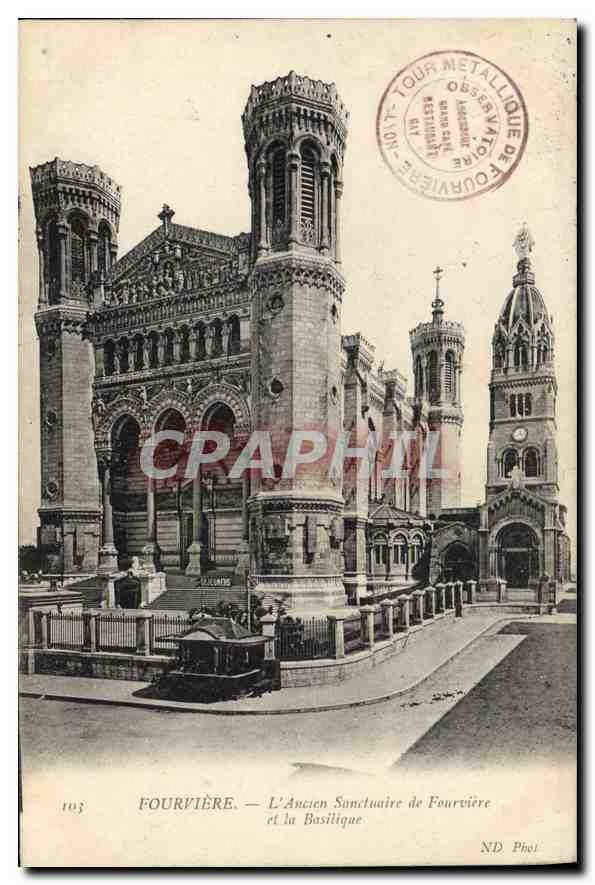 CPA Fourviere L'Ancien Sanctuaire de Fourviere et la Basilique 
