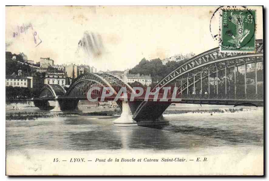 CPA Lyon Pont de la Boucle et Coteau Saint Clair 
