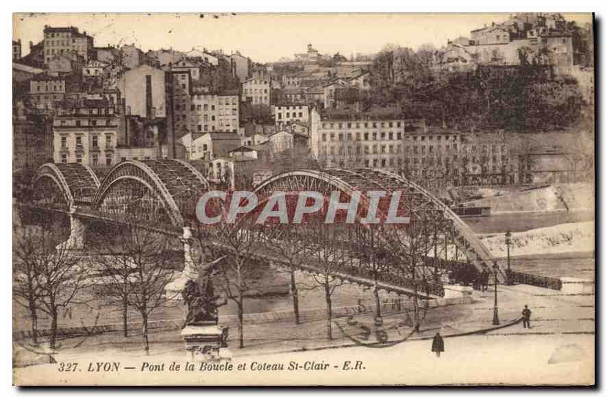 CPA Lyon Pont de la Boucle et Coteau St Clair