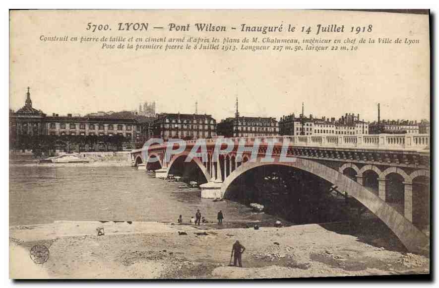 CPA Lyon Pont Wilson Inaugure le 14 Juillet 1918 