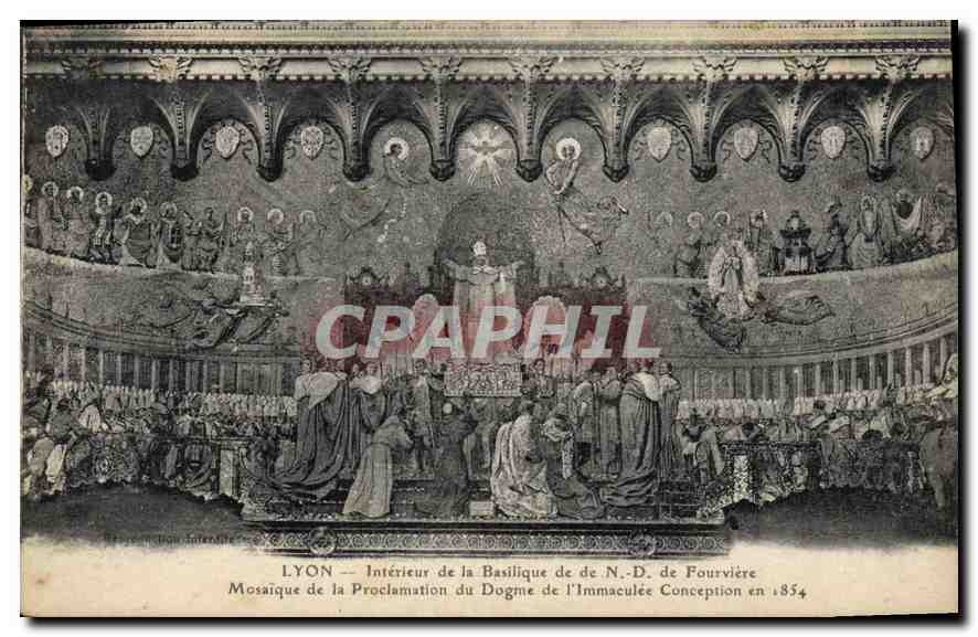 CPA Lyon Interieur de la Basilique de ND de Fourviere Mosaique de la Proclamation du dogme de l'Imma