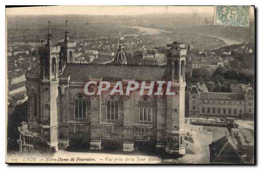 CPA Lyon Notre Dame de Fourviere Vue prise de la Tour Metallique 