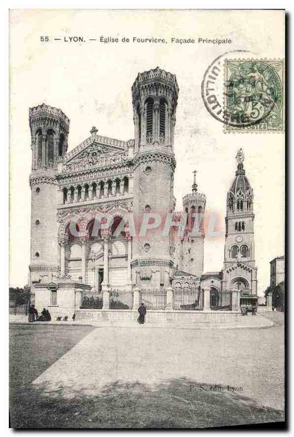 CPA Lyon Eglise de Fourviere Facade Principale 