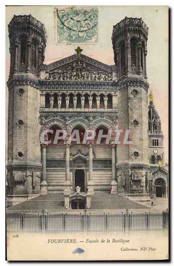 CPA Fourviere Facade de la Basilique 