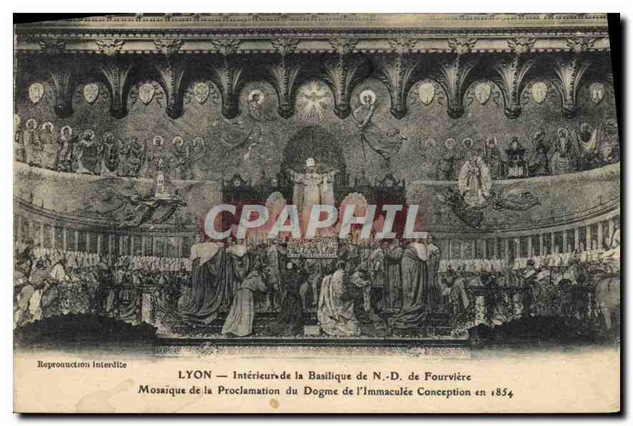 CPA Lyon Interieur de la Basilique de ND de Fourviere Mosaique de la Proclamation du dogme de l'imma