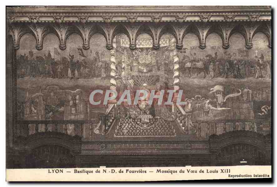 CPA Lyon Basilique de ND de Fourviere Mossaique du Voeu de Louis XIII