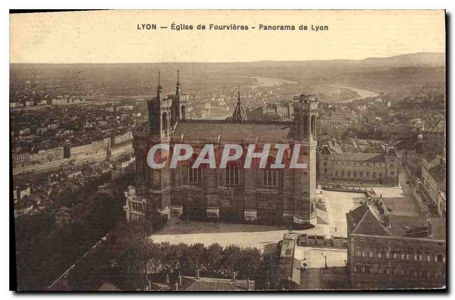 CPA Lyon Eglise de Fourviere Panorama de Lyon 