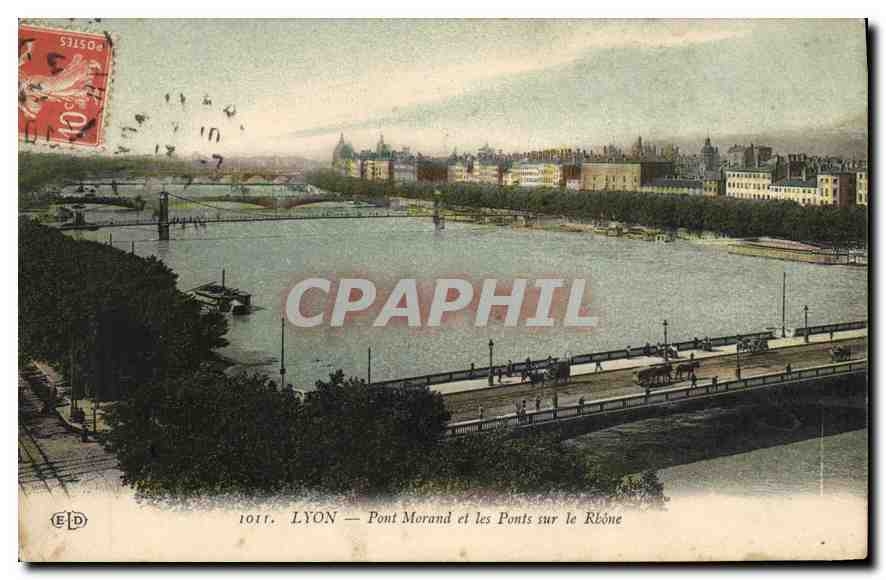 CPA Lyon Pont Morand et les Ponts sur Le Rhone