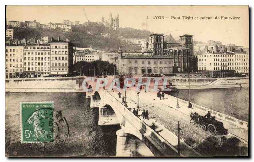 CPA Lyon Pont Tilsitt et coteau de Fourviere 