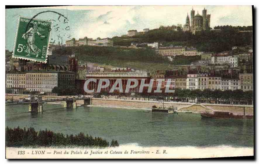 CPA Lyon Pont du Palais de Justice et Coteau de Fourvieres