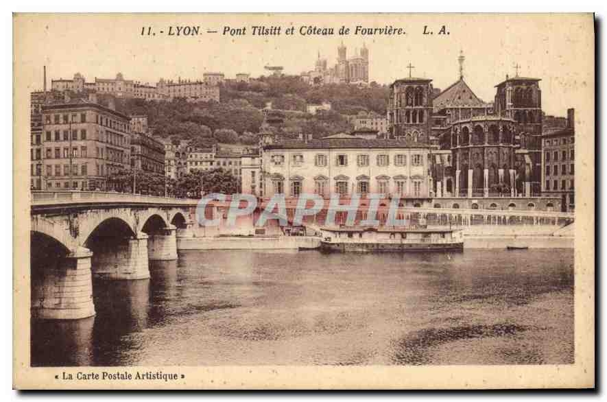CPA Lyon Pont Tilsitt et Coteau de Fourviere 