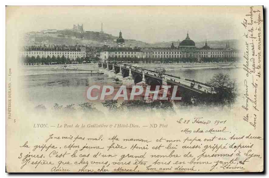 CPA Lyon Le Pont de la Guillotiere l'Hotel Dieu 