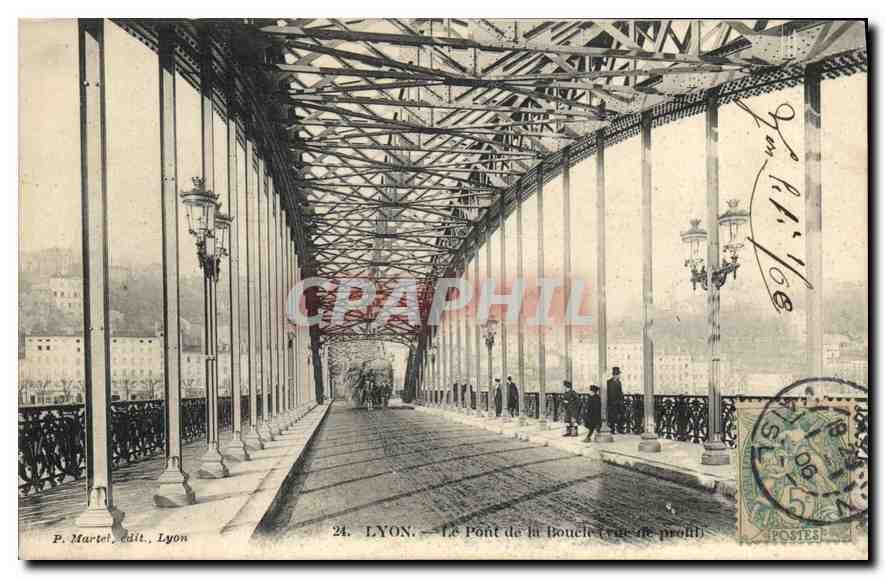 CPA Lyon Le Pont de la Boucle vue de profit
