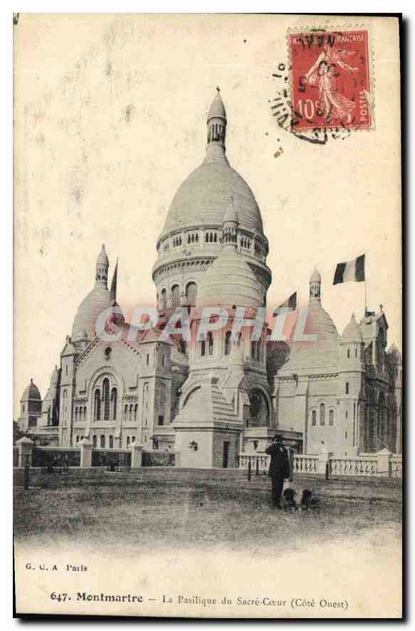 CPA Montmartre La Basilique du Sacre Coeur Cote Ouest 